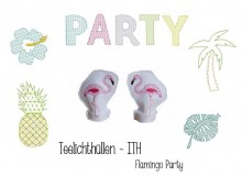 ITH - LED Teelichthülle Flamingo Party